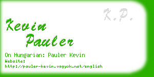 kevin pauler business card